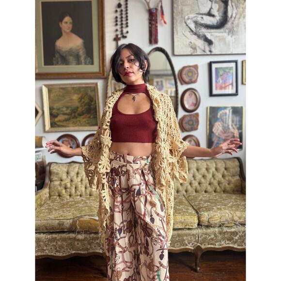 UO Burgundy Ribbed Knit Retro Crop Top Size Small - Picture 9 of 13